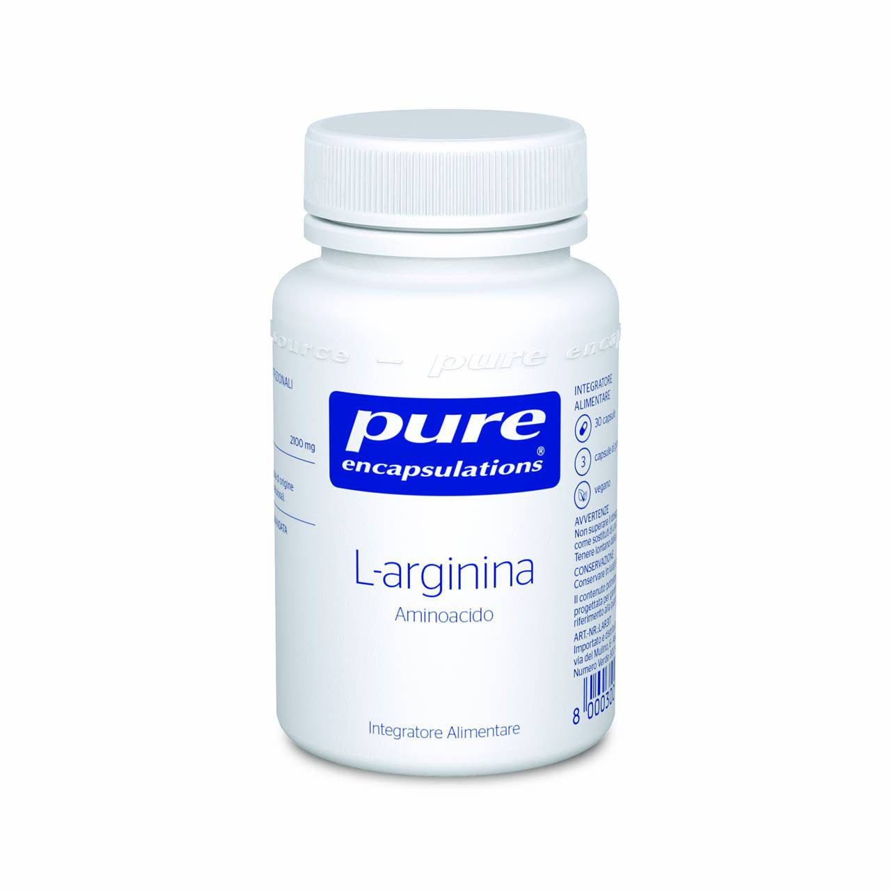 Pure Encapsulations L-arginina Integratore Benessere Cardiovascolare 30 Capsule