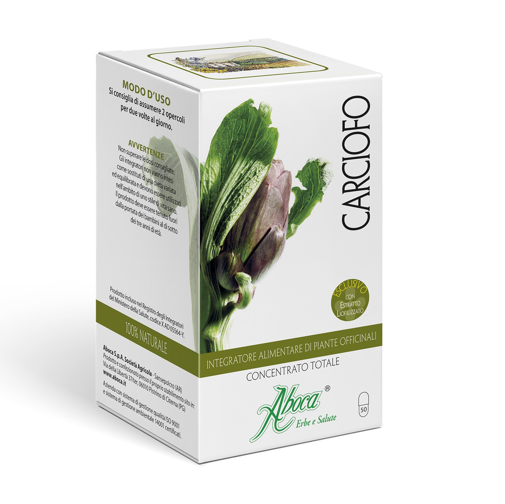 Aboca Carciofo Concentrato Totale Integratore 50 Opercoli