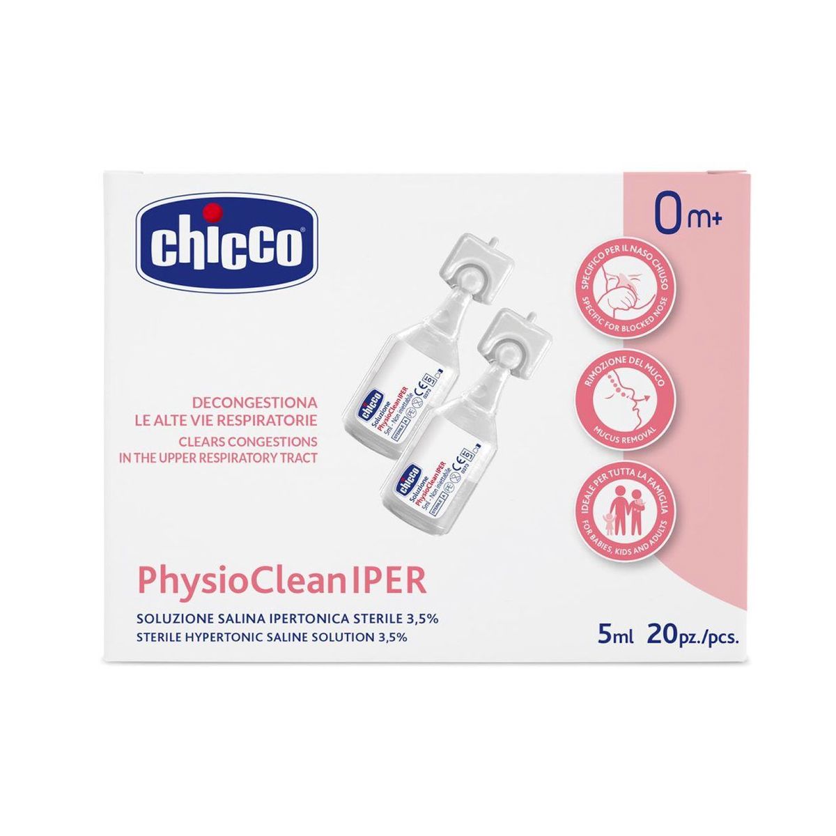 Chicco Soluzione Ipertonica 5ml Soluzione Fisiologica 20 Pezzi