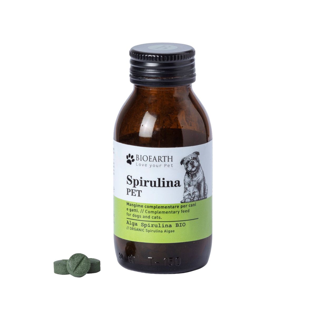 Bioearth Spirulina Pet Integratore Cani E Gatti 60 Compresse