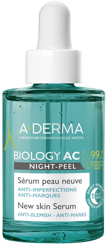 A-derma Biology Ac Night Peel Siero Pelle Nuova Contro le imperfezioni 30ml