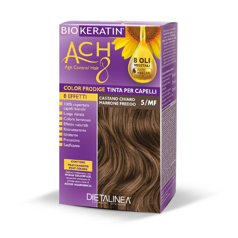 Biokeratin Ach8 Tinta Per Capelli Castano Chiaro Marrone Freddo 5mf