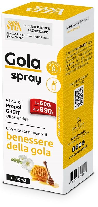 Sanavita Gola Spray Integratore Benessere Gola 30ml