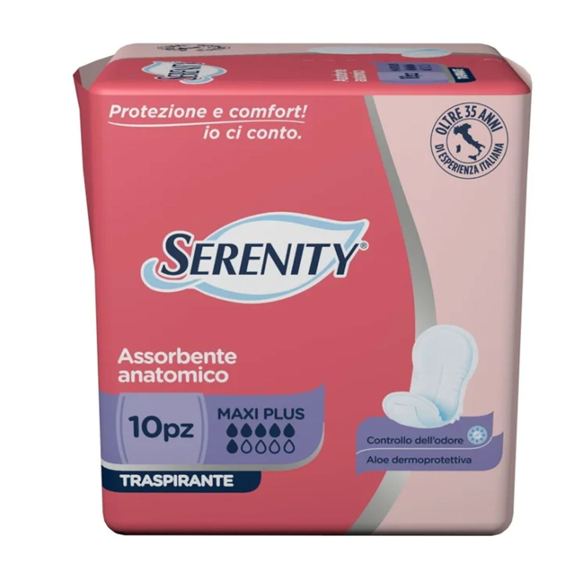 Serenity Assorbente Anatomico Trasparente Maxi Plus 10 Pezzi