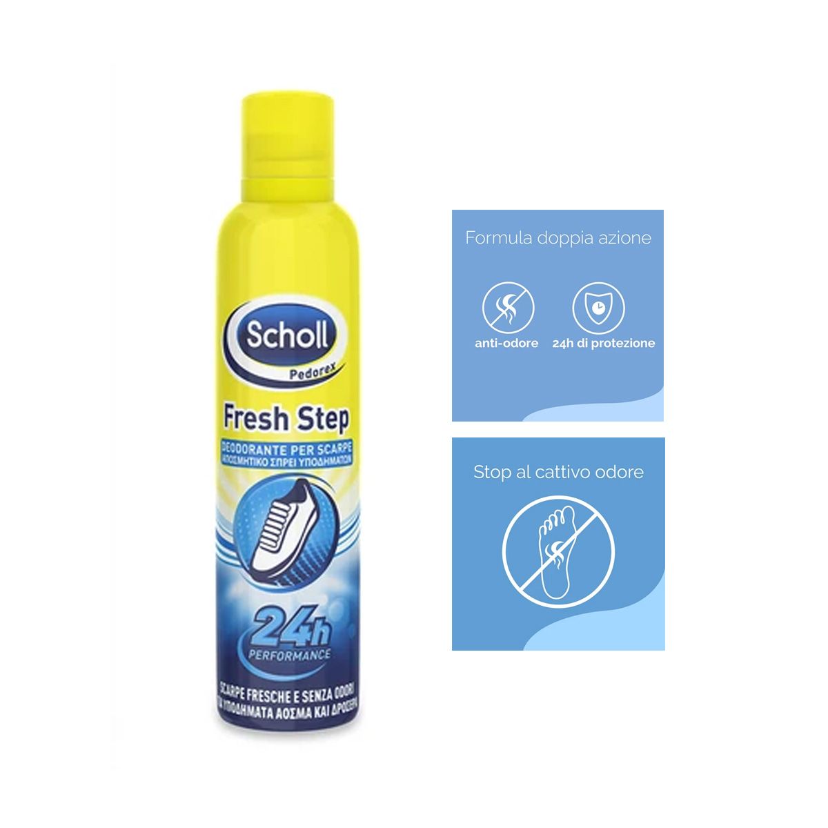Scholl ExpertCare, Deodorante Spray per Scarpe con Tecnologia Attiva sul  Controllo degli Odori, Elimina e Protegge