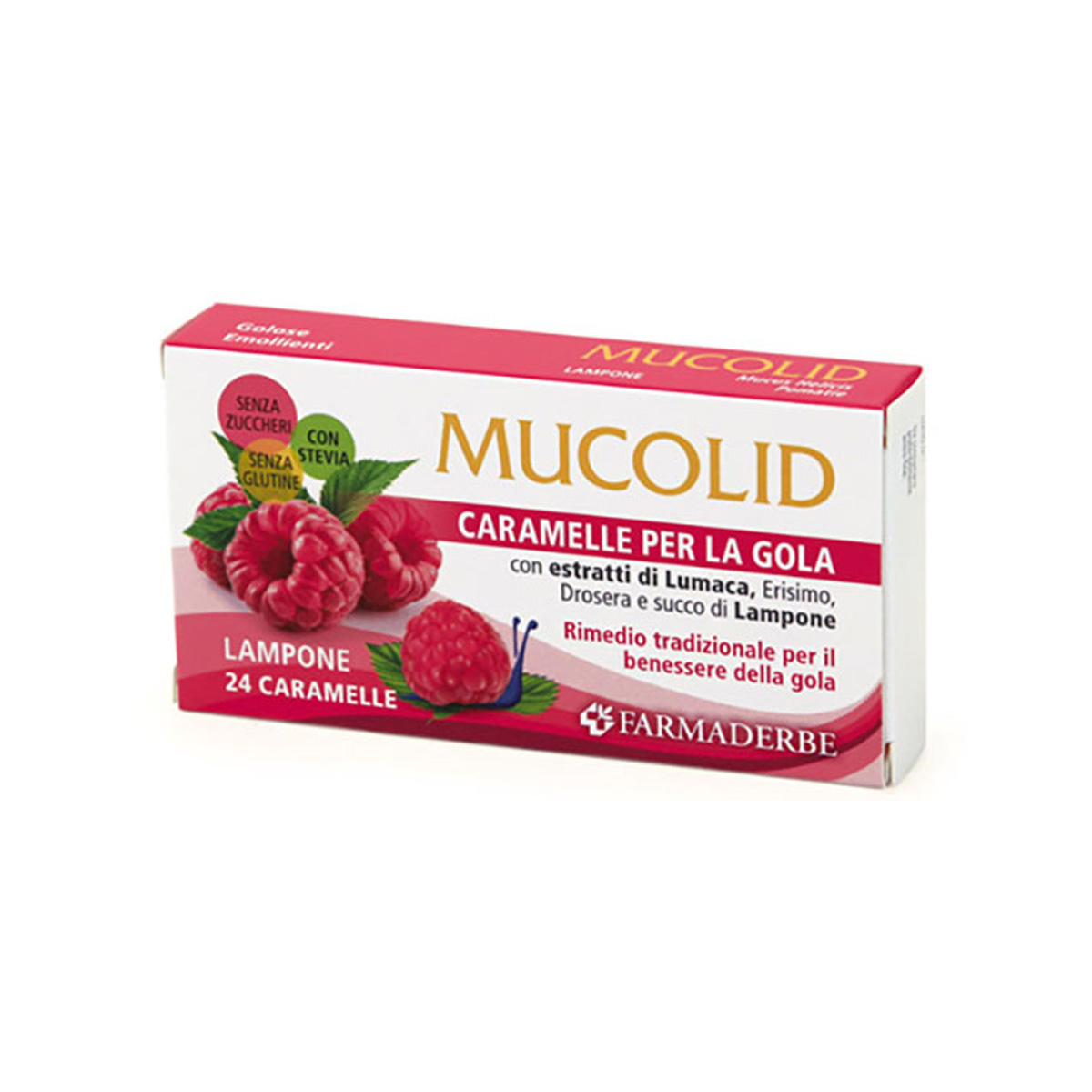 Mucolid Bronc Gola Lumaca E Gusto Lampone 24 Caramelle