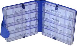 image - 903548042 - Portapillole settimanale con 8 contenitori e 4 compartimenti fissi, ideale per pillole grandi o dosi multiple, con apertura in velcro e dimensioni 15 x 16 x 4,5 cm. - 4867410_1.jpg