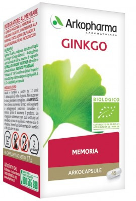 Arkopharma Ginkgo Bio Integratore Memoria 45 Arkocapsule