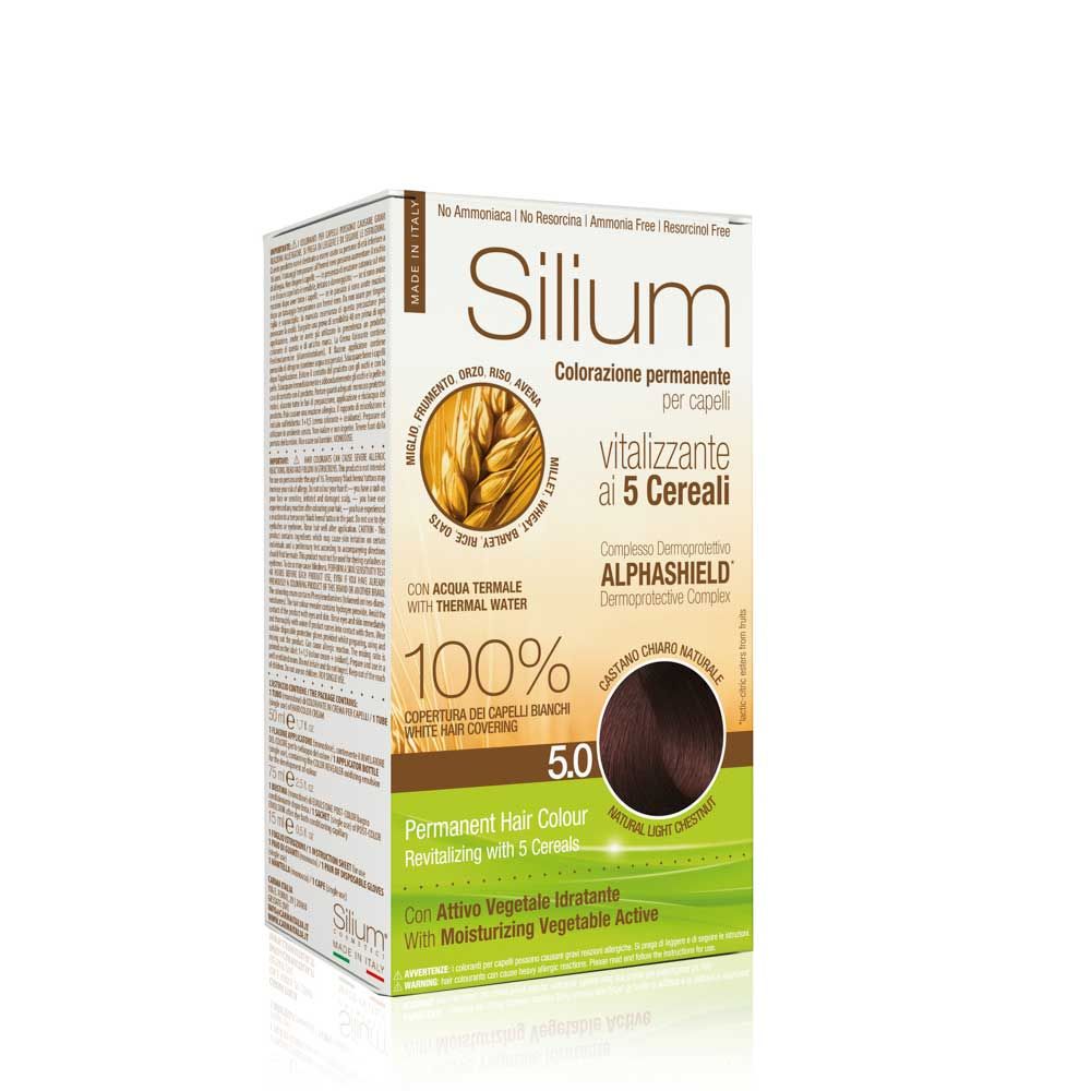 Silium Colorazione Permanente Capelli Crema Castano Chiaro Naturale 5.0