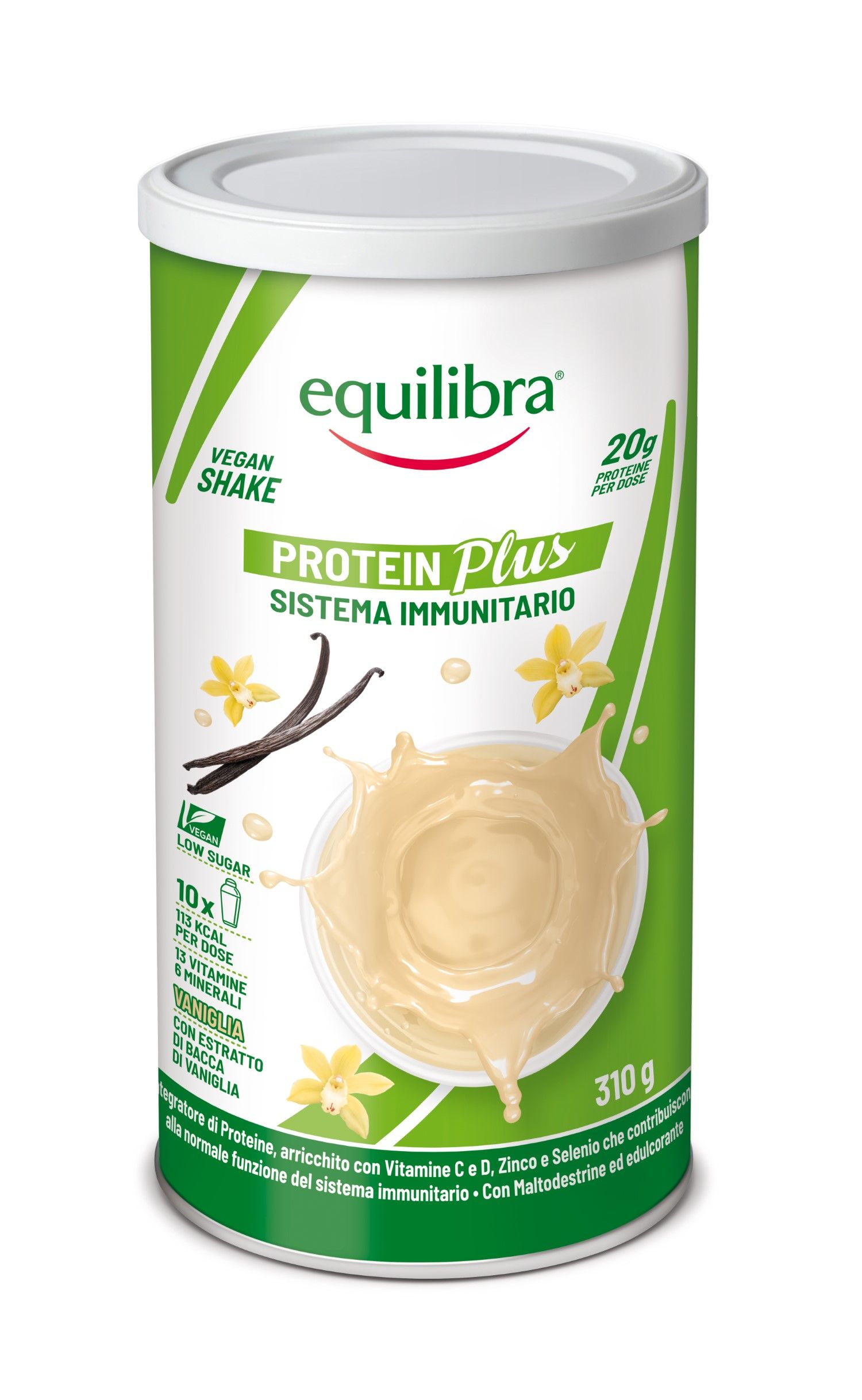 Equilibra Protein Plus difese immunitarie Shake Vaniglia 310g