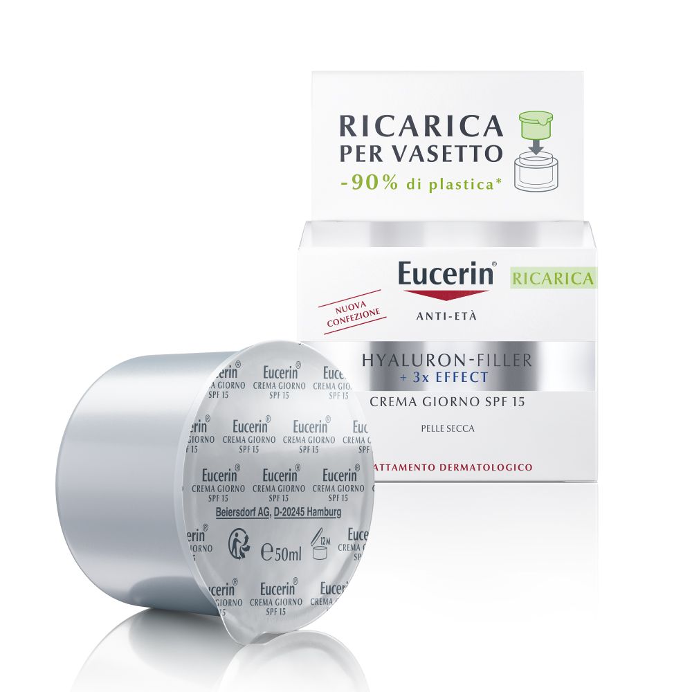 Eucerin Hyaluro-filler Crema idratazione viso Giorno Antiage Spf 15 Pelle Secca Ricarica 50ml