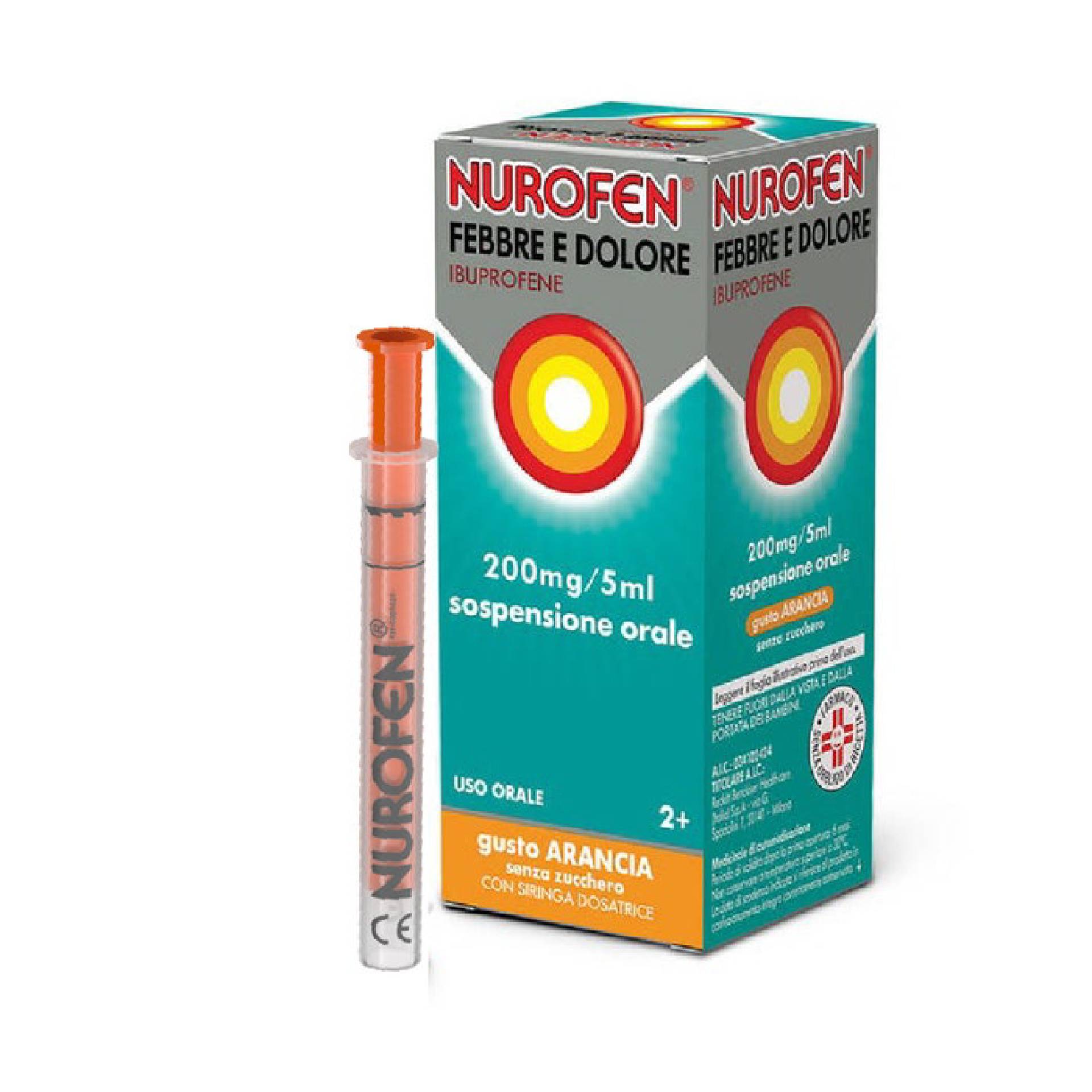 Nurofen 200mg/5ml Febbre E Dolore Sospensione Orale Gusto Arancia 100ml