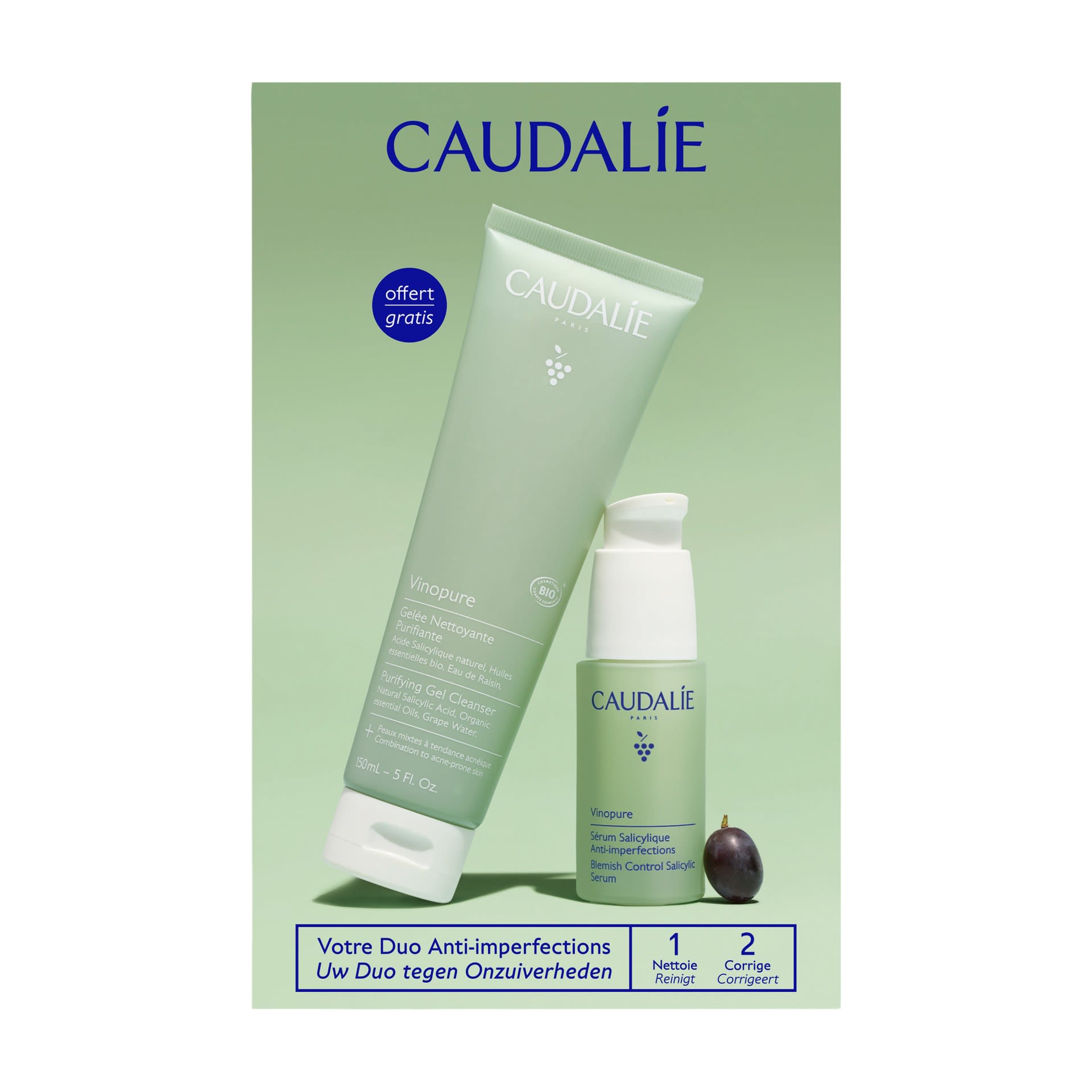 image - 952097766 - VINOPURE COFANETTO 2026 SERUM SALICYLIQUE ANTI-IMPERFECTIONS 30 ML + PURIFYING GEL CLEANSER 150 ML - 4872240_1.jpg