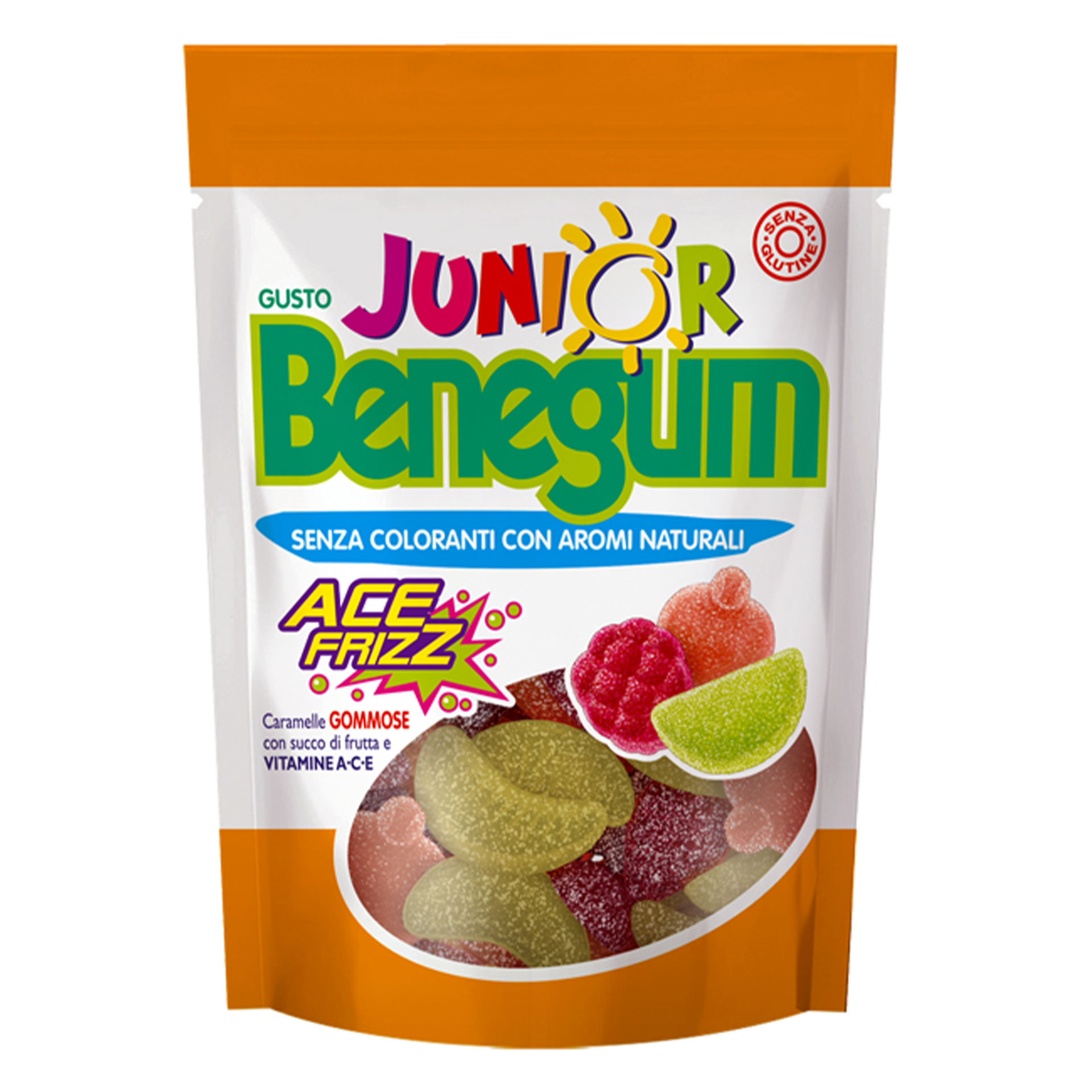 988148488 - BENEGUM JUNIOR ACE FRIZZ CARAMELLE GOMMOSE CON SUCCO DI FRUTTA E VITAMINE A C E 90 G - 4794326_1.jpg