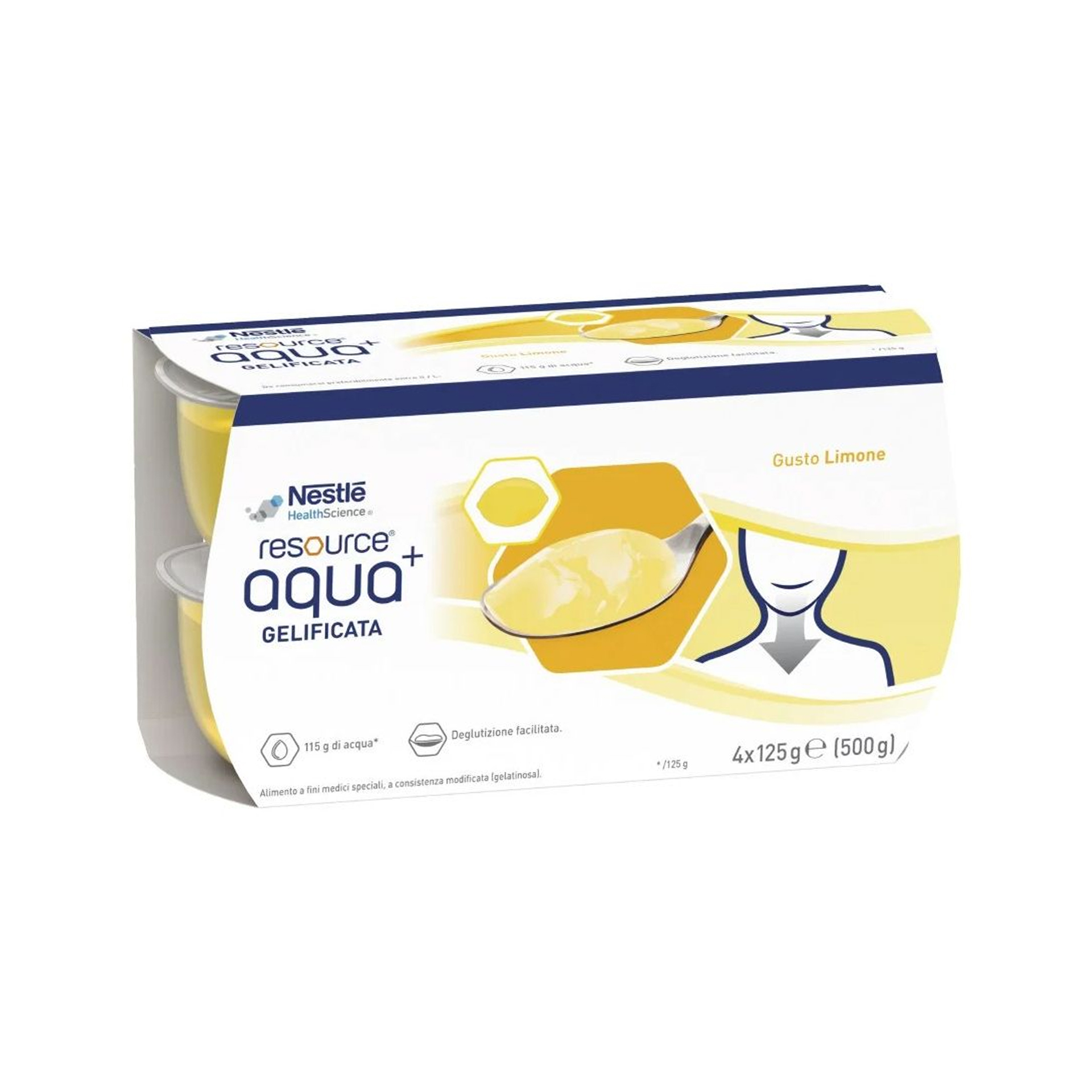 Nestlè Resource Aqua+ Gelificata Gusto Limone 4x125g