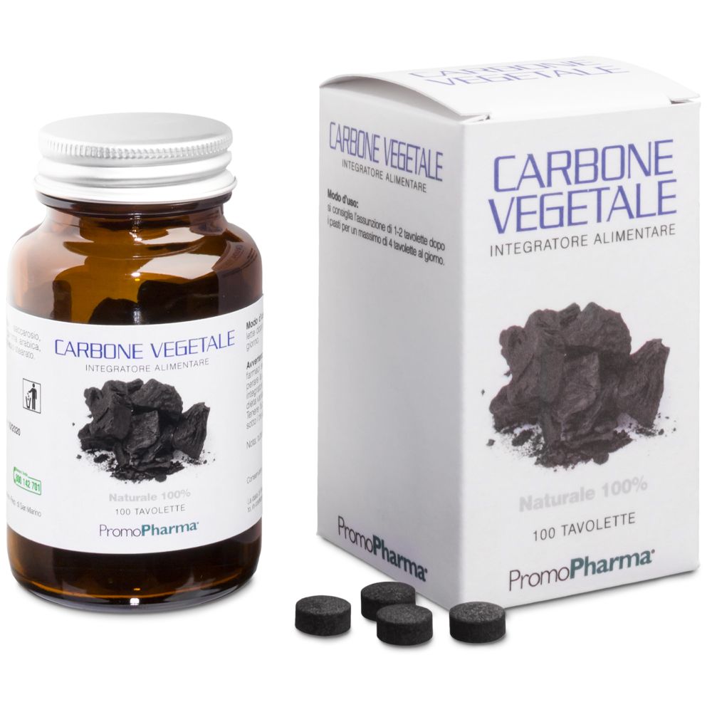 Carbone Vegetale Integratore Salute Intestinale 100 Compresse