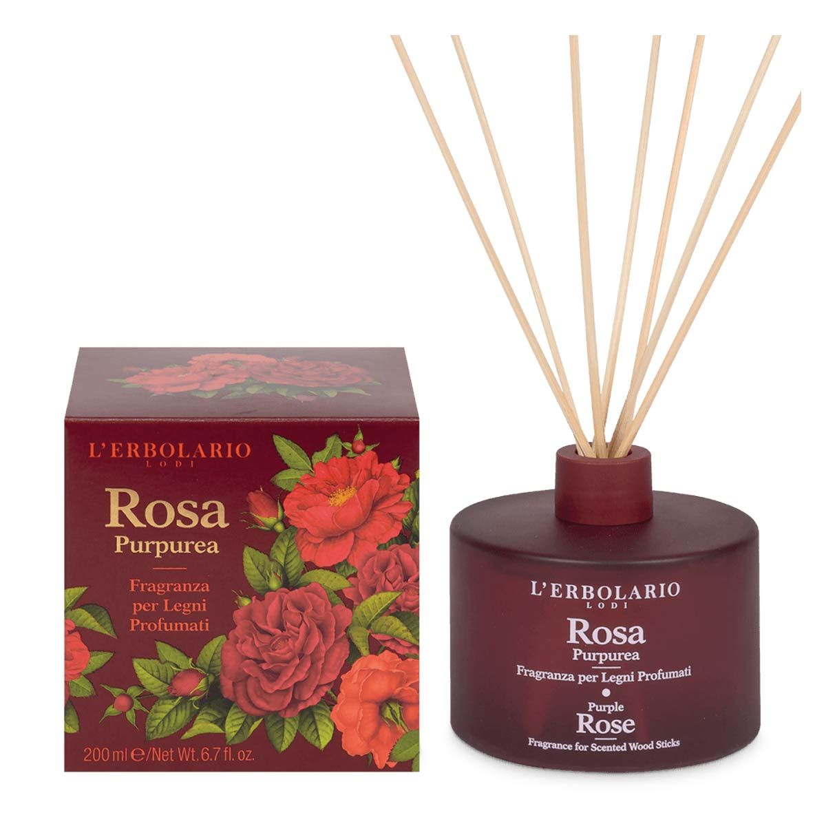 L'erbolario Rosa Purpurea Fragranza Per Legni Profumati 200ml