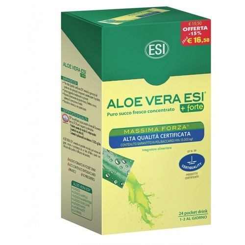 Esi Aloe Vera Succo + Forte Integratore 24 Pocket Drink