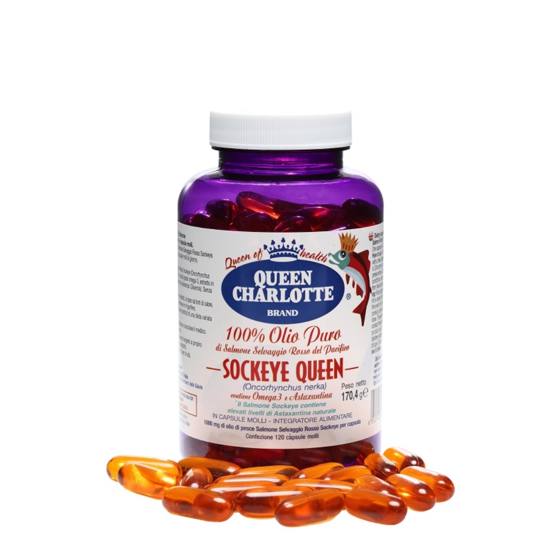 Olio Puro Salmone Selvaggio Rosso Integratore Omega 3 120 Capsule
