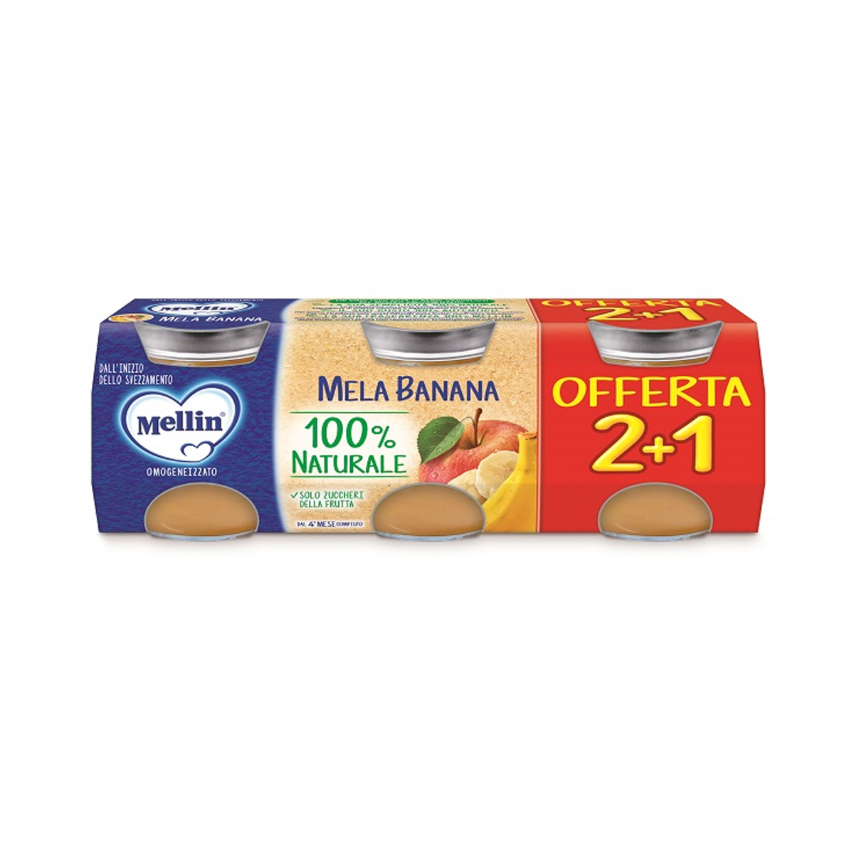 Mellin Omogeneizzato Mela E Banana 3x100g