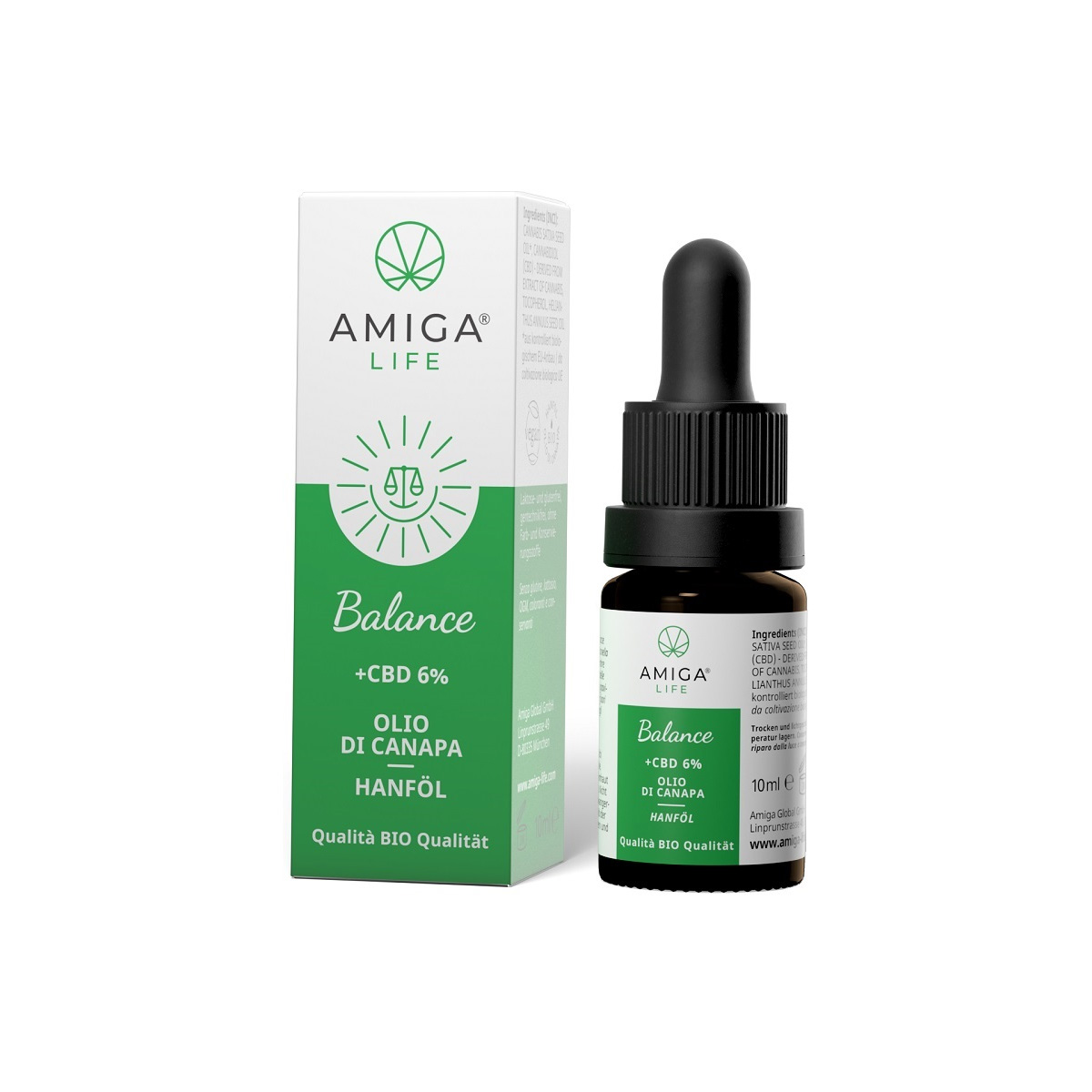 Amiga Life Balance Olio Di Canapa +cbd 6% 10ml