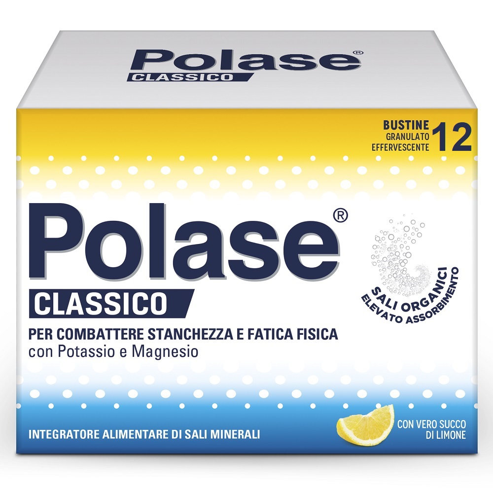Polase Classico Magnesio E Potassio Integratore Alimentare Sali Minerali Gusto Limone 12 Bustine