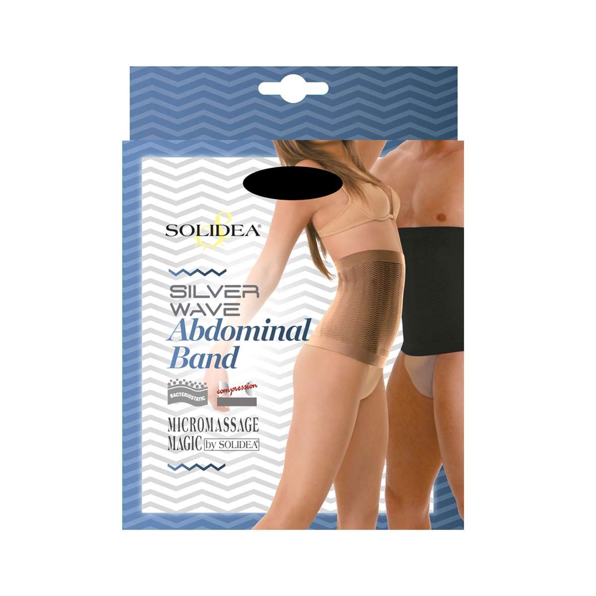 Solidea Silver Wave Abdominal Band Cintura Elastica Nera M