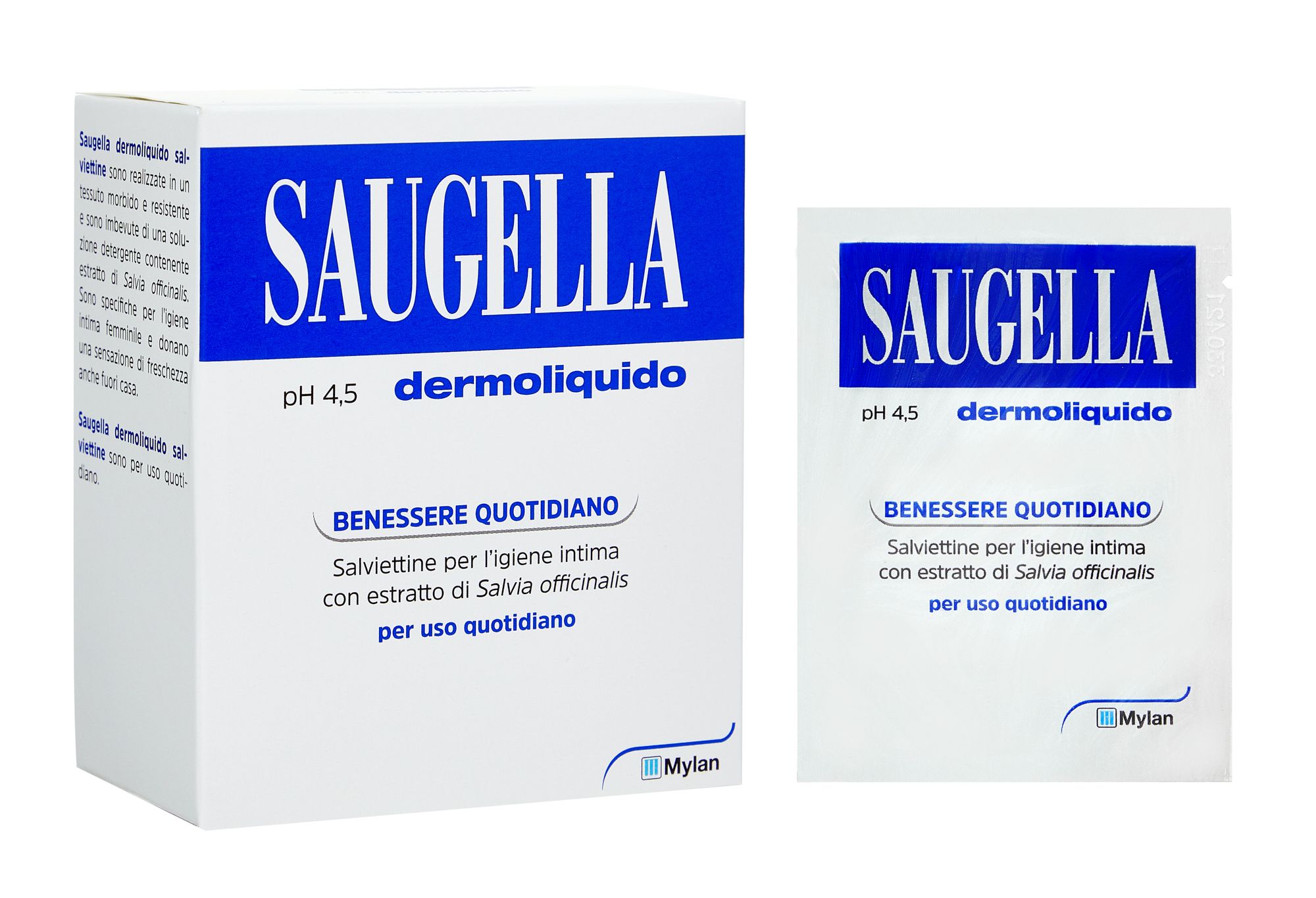 Saugella Dermoliquido Salviette Igiene Intima Ph 4.5 10 Bustine