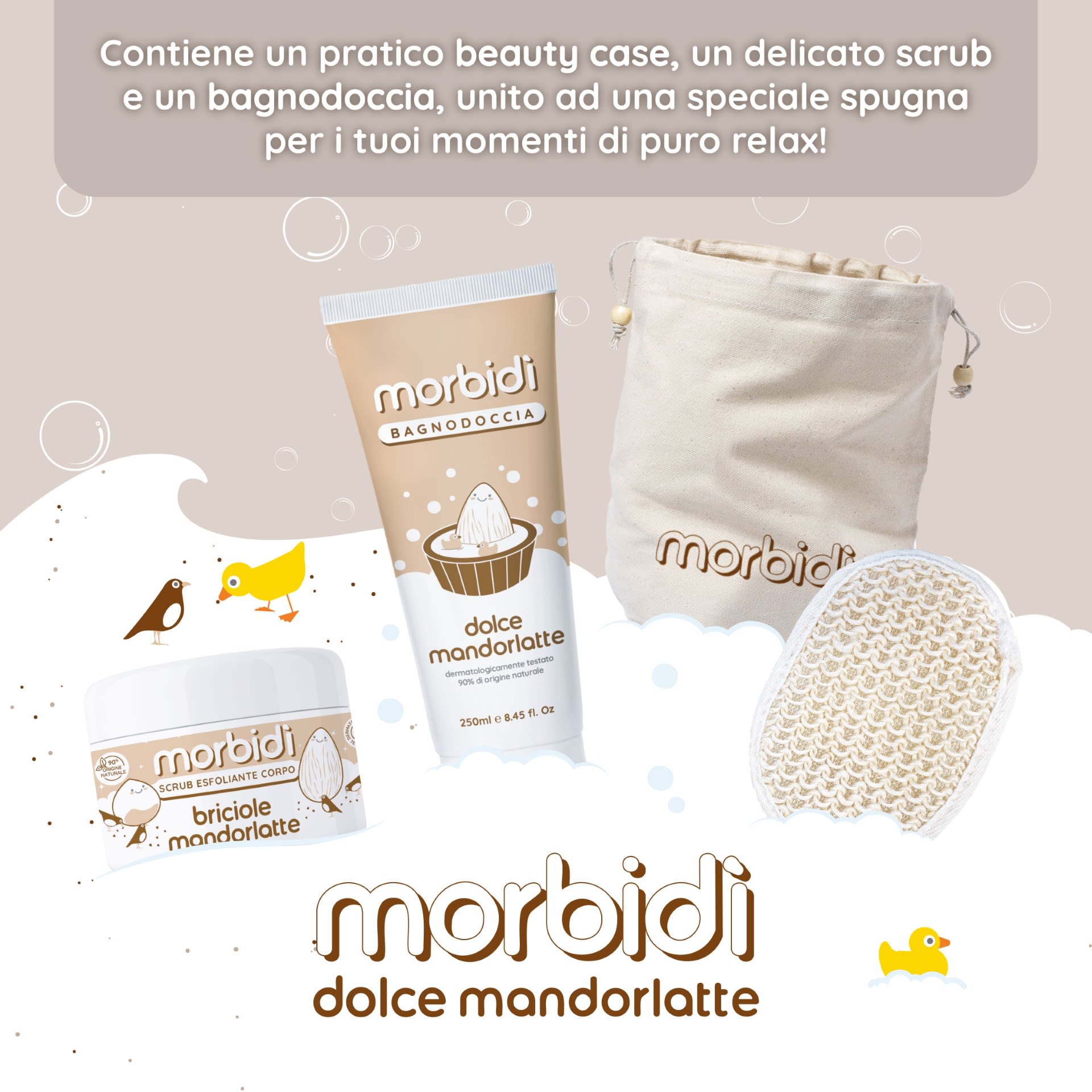 image - 951223902 - MORBIDI' REGALO KIT MANDORLATTE 1 BAGNODOCCIA + 1 SCUB + 1 SPUGNA SCRUB + 1 BEAUTY - 4849975_3.jpg
