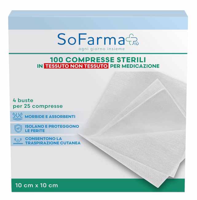 Sofarma Garza Compressa Cotone 10x10cm 100 Pezzi