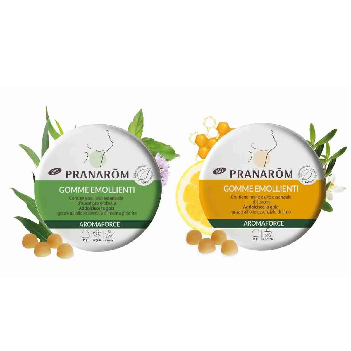 Pranarom Caramelle Gommose Emollienti Bio Misto Expo Limone Miele Eucalipto 12 Pezzi