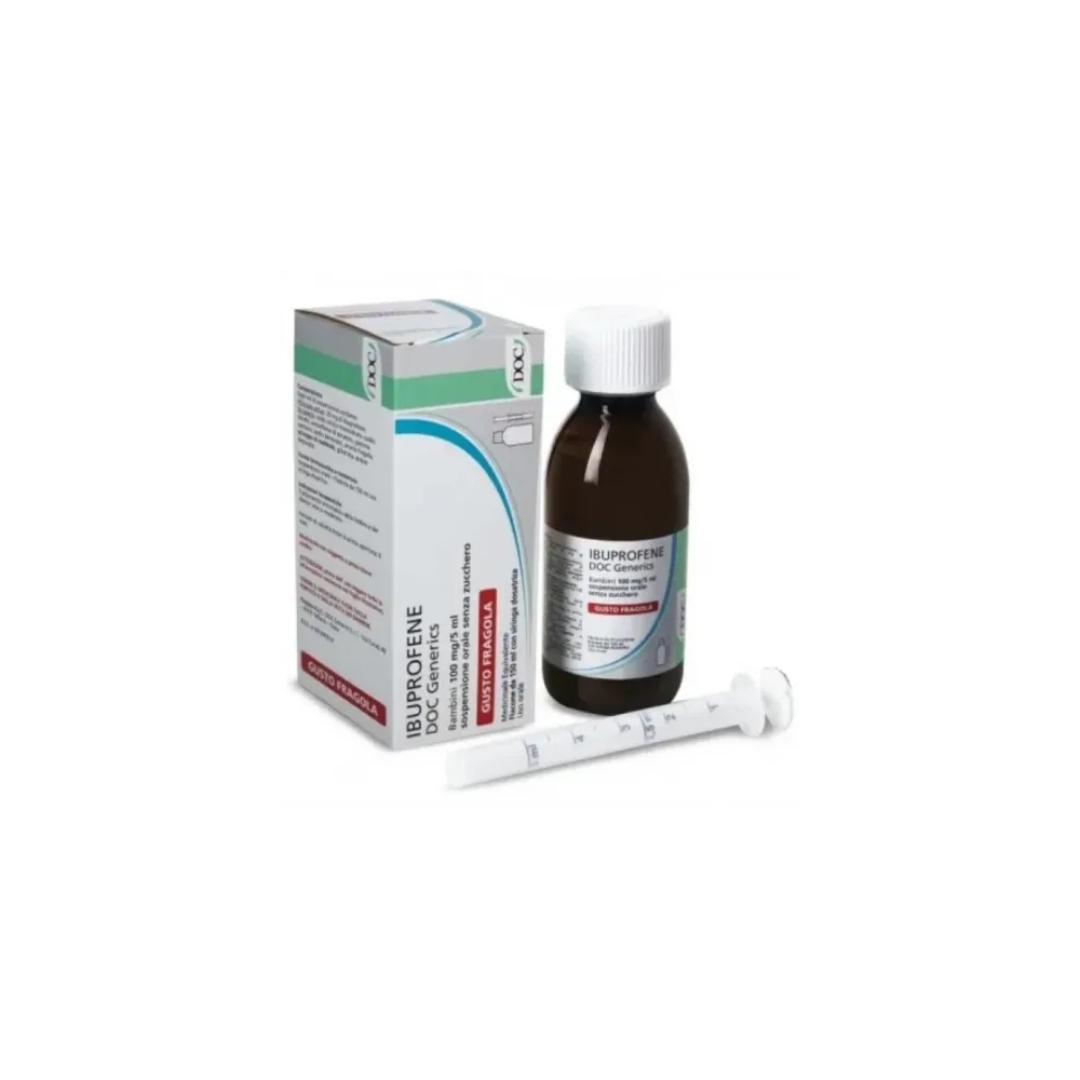 image - 043197019 - Sospensione orale al gusto fragola senza zucchero, indicata per il trattamento sintomatico di febbre e dolore lieve o moderato nei bambini da 3 mesi a 12 anni. - 0006956_1.jpg