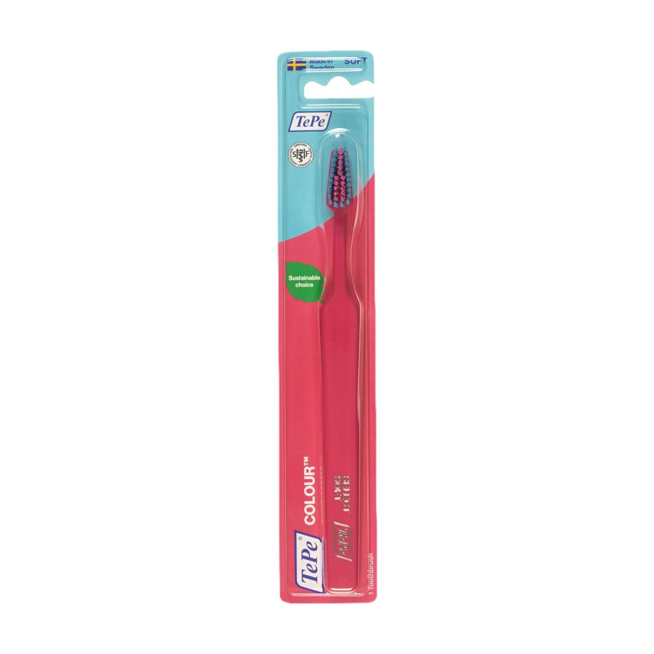 image - 984809552 - Spazzolino manuale con setole morbide rosa scuro, testina affusolata e collo angolabile per una pulizia delicata ed efficace dei denti. - 4811398_2.jpg