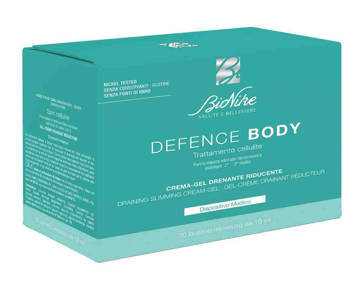 Bionike Defence Body Trattamento Cellulite Crema Gel Drenante Riducente 30 Bustine Mono utilizzo