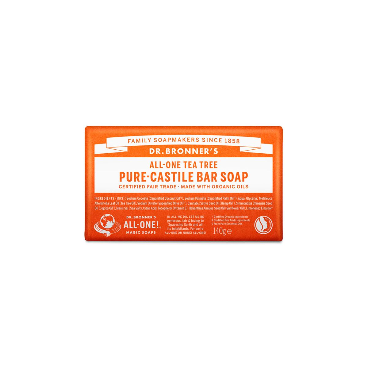 Dr. Bronner's Bar Soap Tea Tree 140g