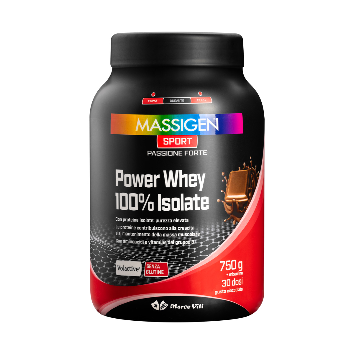 Massigen Sport Power Whey Isolate Gusto Cioccolato 750g