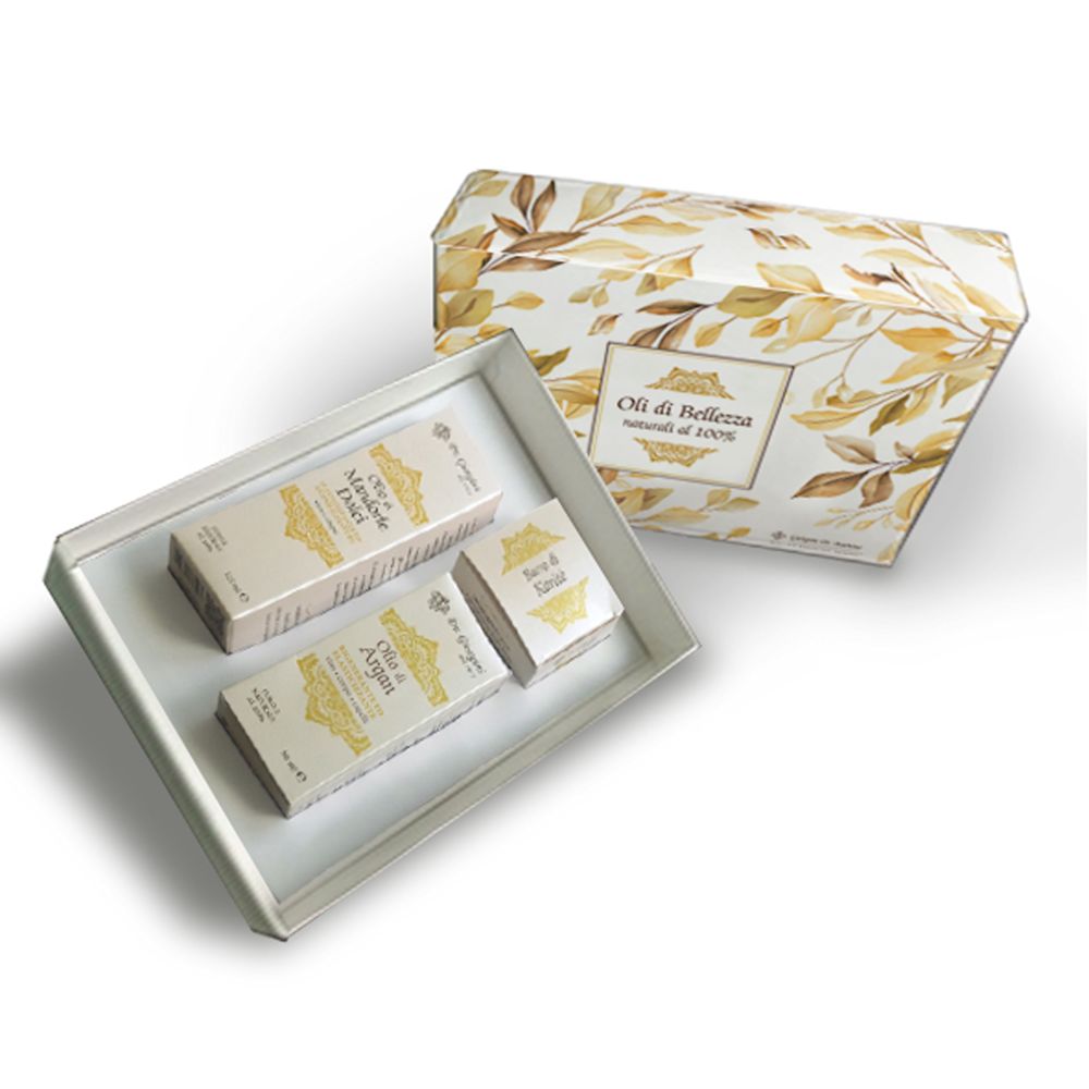 985632999 - COFANETTO OLI DI BELLEZZA 1 OLIO ARGAN RIGENERANTE ELASTICIZZANTE 50 ML + 1 OLIO MANDORLE DOLCI ELASTICIZZANTE ANTISMAGLIATURE 125 ML + 1 BURRO KARITE' IDRATANTE EMOLLIENTE 50 ML - 4748478_1.jpg