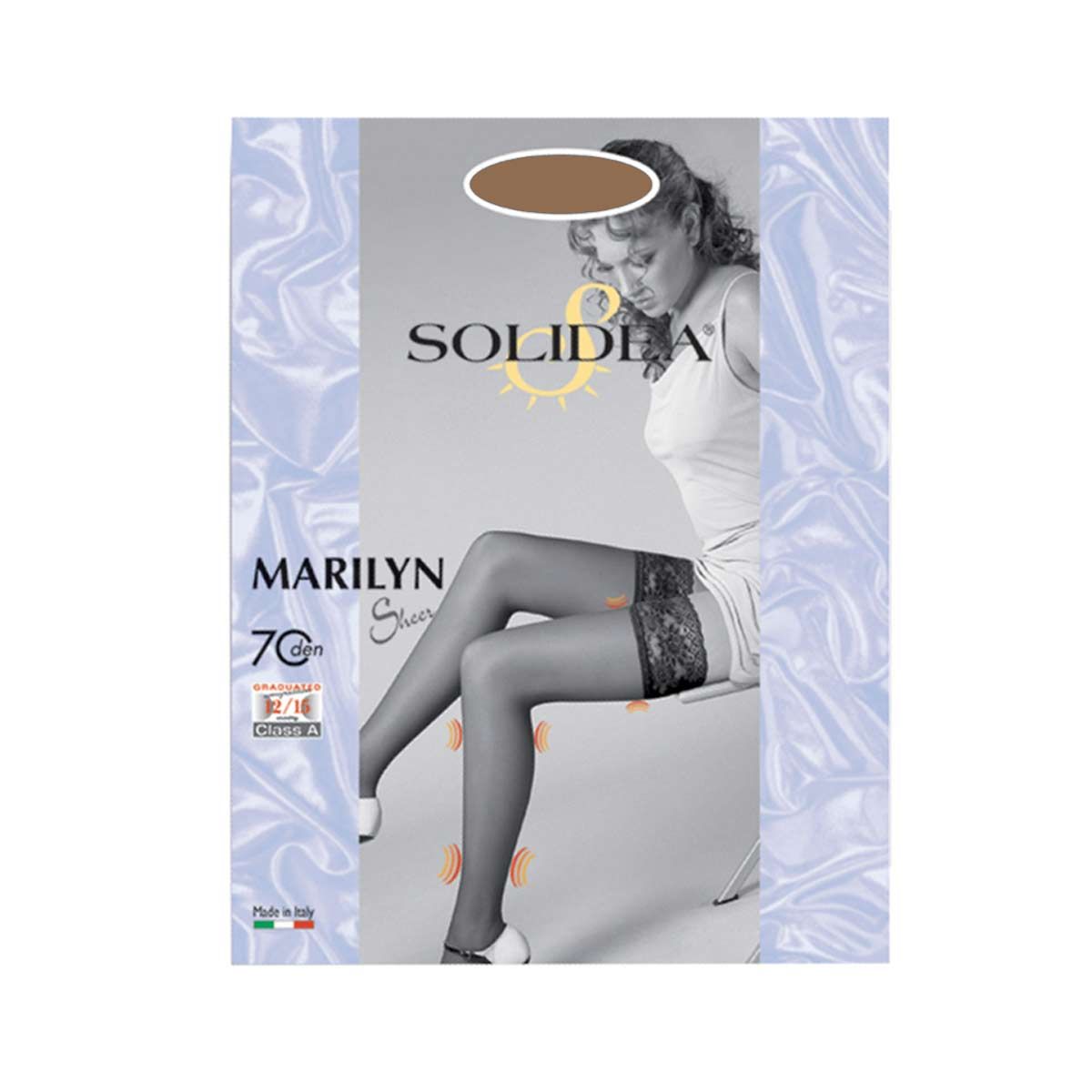 Solidea Marilyn Sheer 70 Calza Autoreggente Cammello Taglia 1