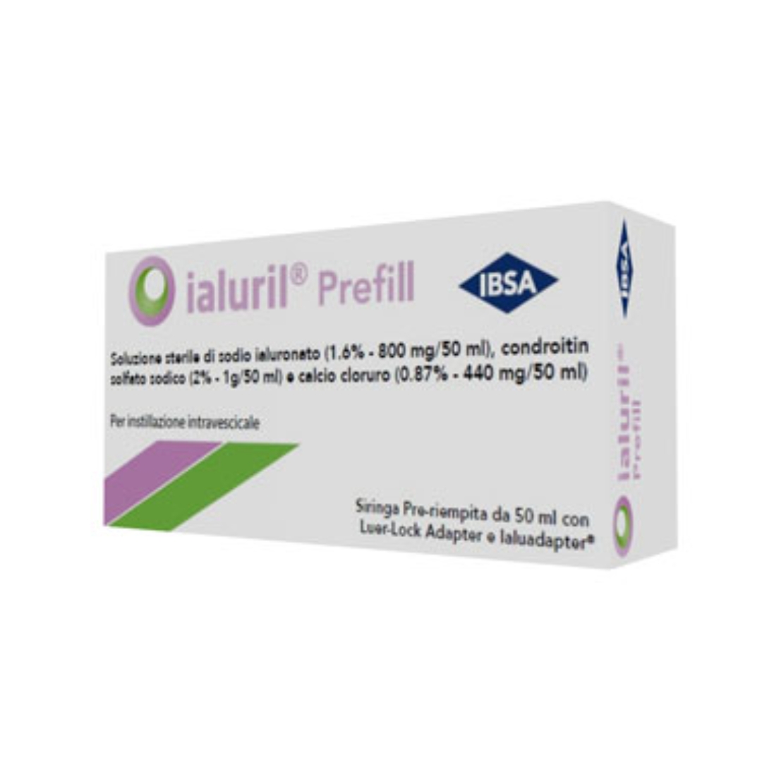Ialuril Prefill Siringa Intra-vescicale Acido Ialuronico 1,6% Preriempita Per Cistiti Con Adattatore Luer Lock 50ml