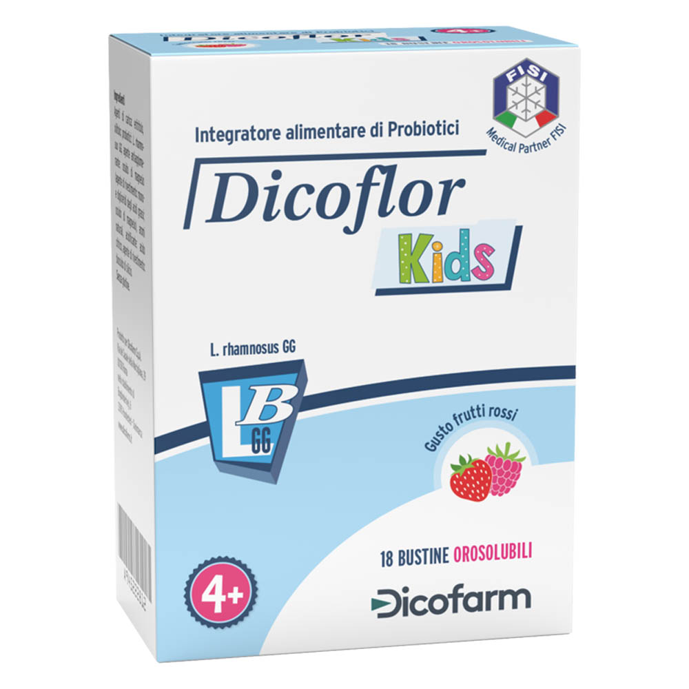 Dicoflor Kids Integratore Probiotici Bimbi 4+ 18 Bustine