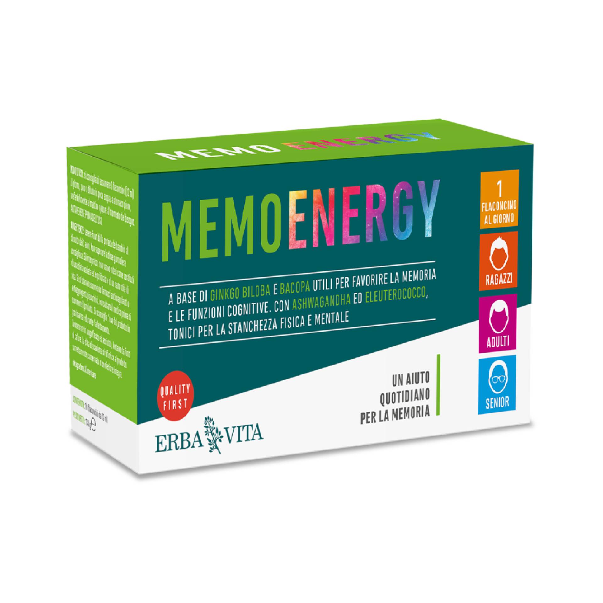 Erba Vita Memo Energy Integratore Memoria 10 Flaconcini