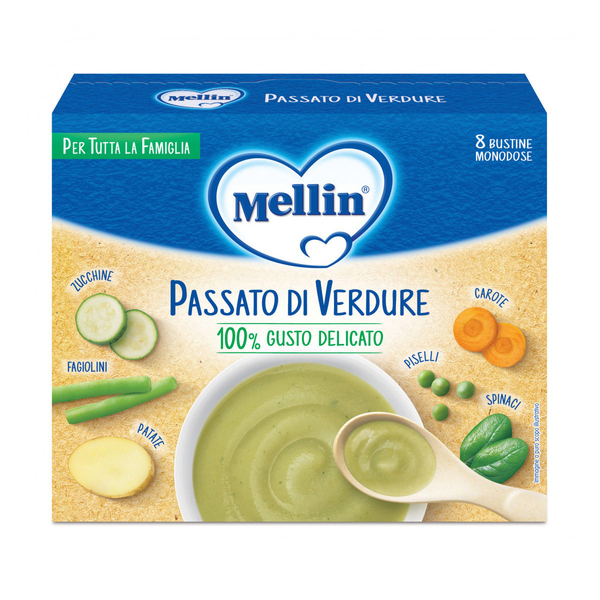 Mellin Passato Di Verdure Bustine 8x8g