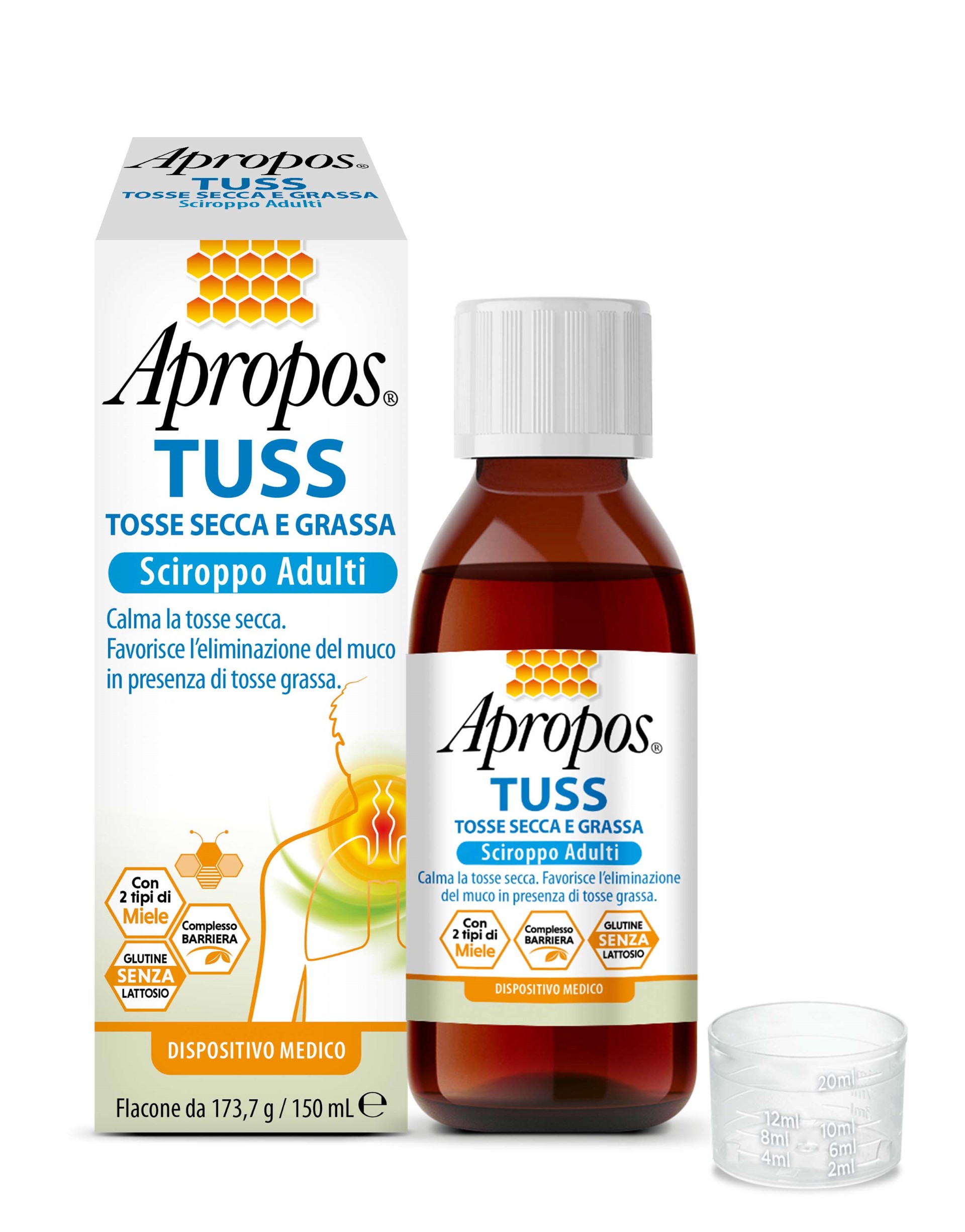 Apropos Tuss Sciroppo per tosse Secca Grassa per Adulti 150ml