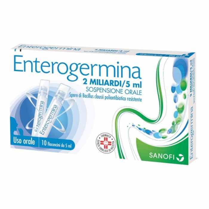 Enterogermina 2 Miliardi/5ml Sospensione Orale 10 Flaconcini Da 5ml