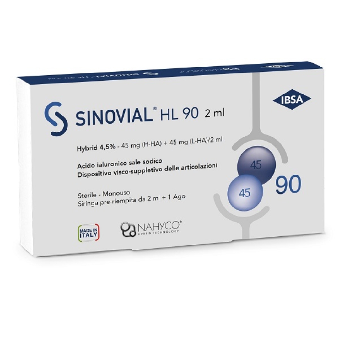 Sinovial Hl 90 Siringa Intra-articolare Hybrid 4,5% Con Acido Ialuronico E Sale Sodico 2ml