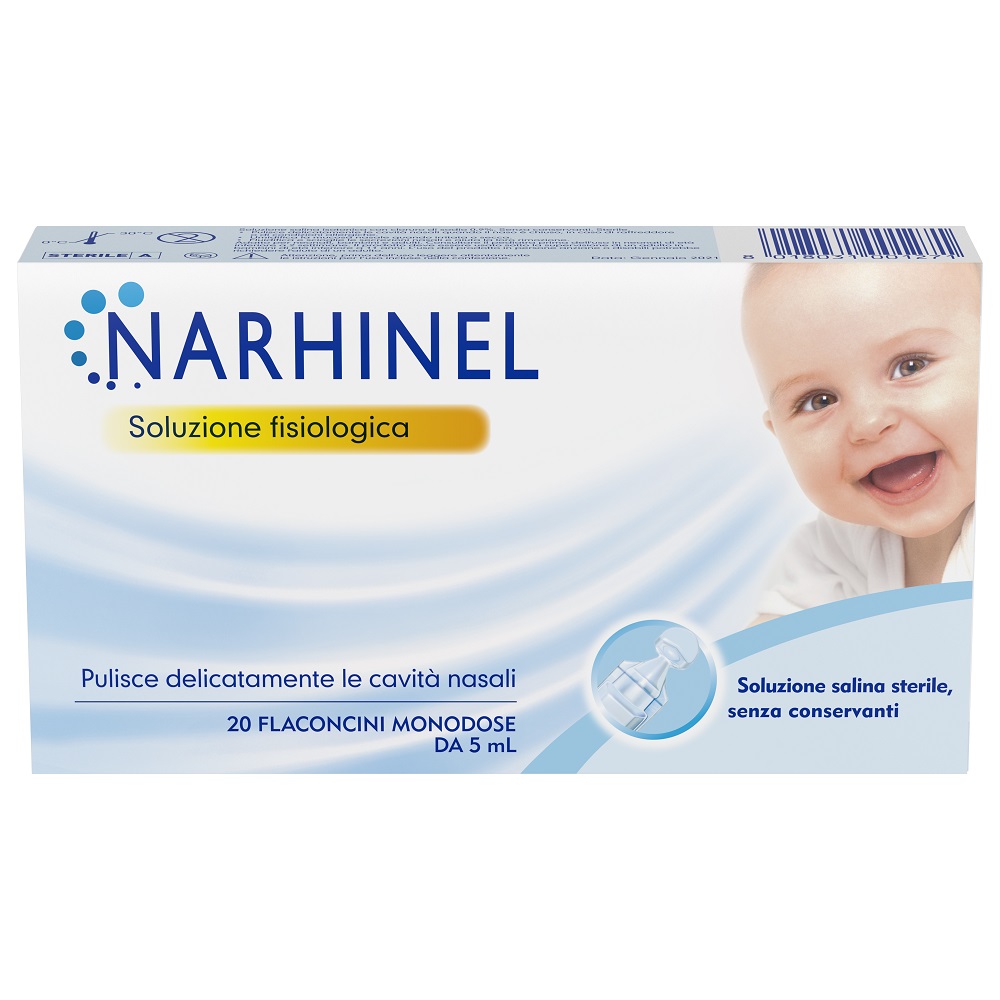 Narhinel Soluzione Fisiologica Isotonica Per Lavaggi Nasali Naso Chiuso 20 Flaconcini Monodose 5ml