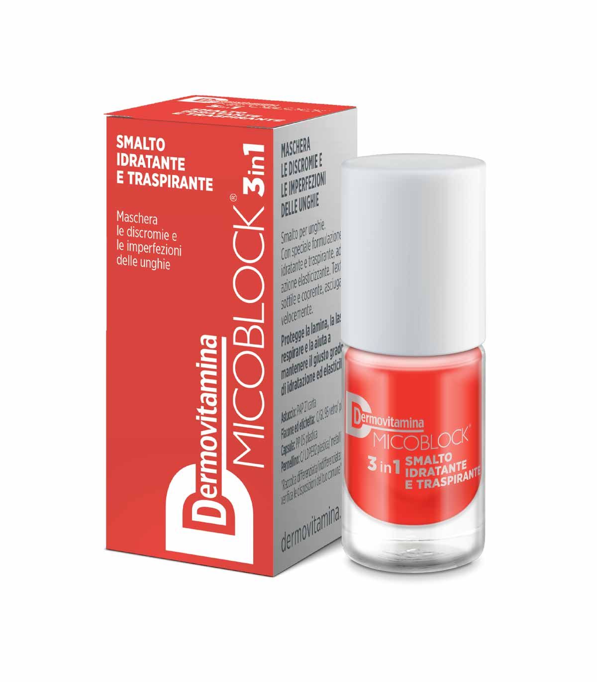 Dermovitamina Micoblock 3 In 1 Smalto Idratante E Traspirante Arancio Brillante 5ml