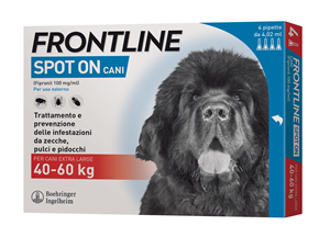 Frontline Spot-on Cani Soluzione 4 Pipette 4,02ml 402mg Cani Da 40 A 60 Kg