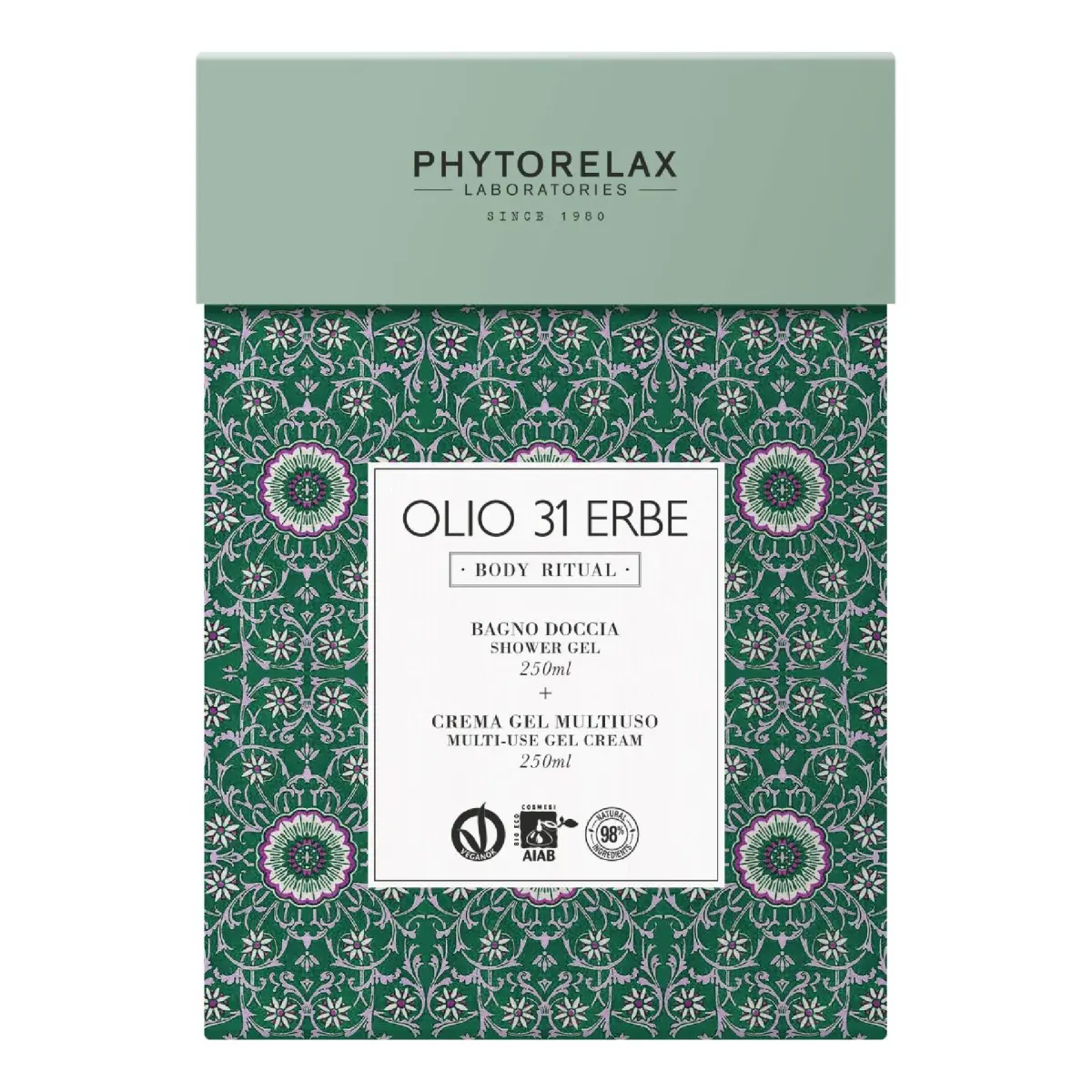 Phytorelax Cofanetto Body Ritual Olio 31 Erbe Bagno Doccia + Crema Gel