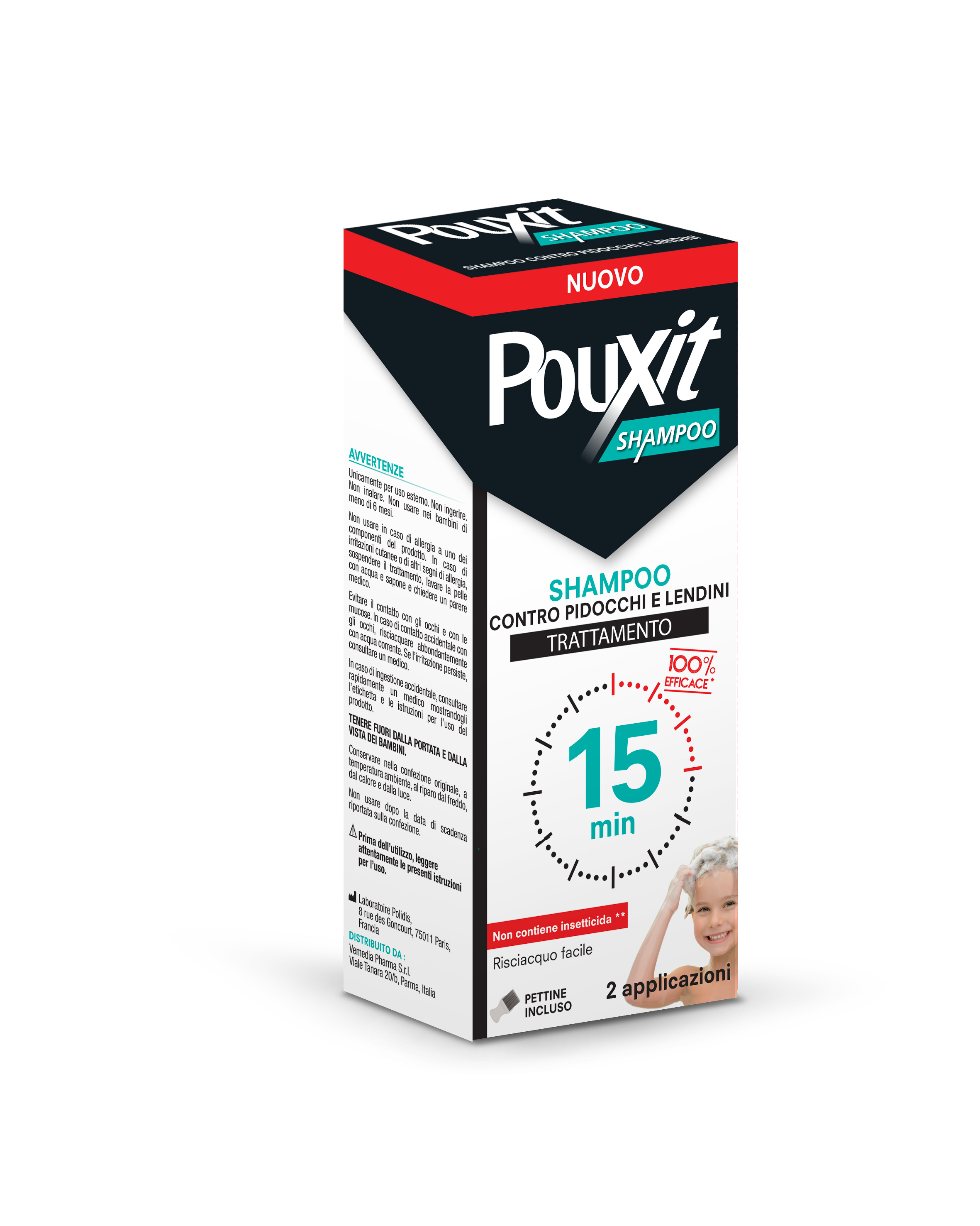 image - 985976873 - SHAMPOO CONTRO PIDOCCHI E LENDINI POUXIT TRATTAMENTO CON PETTINE INCLUSO 200 ML - 4711533_3.jpg